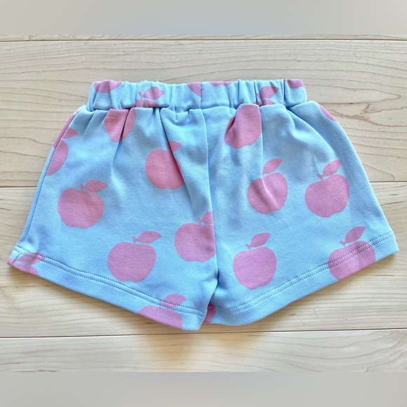 NWOT The Beaufort Bonnet Company Apple Print Bow Shorts in Pink & Blue 6-12M - Picture 5 of 7